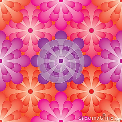 Flower ball effect seamless pattern Vector Illustration