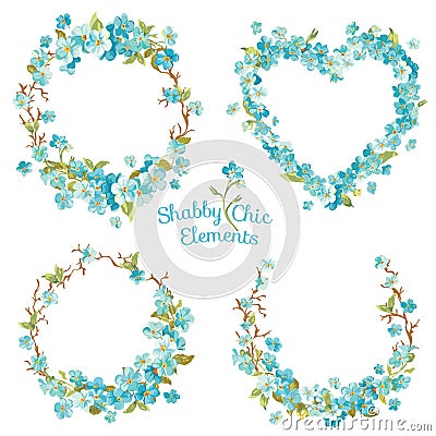 Flower Banners and Tags Vector Illustration