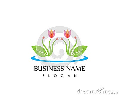 Flower beuty logo vector template Vector Illustration