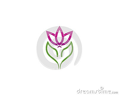 Flower beuty spa logo template Vector Illustration