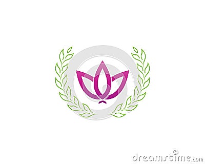 Flower beuty spa logo template Vector Illustration