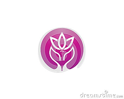 Flower beuty spa logo template Vector Illustration