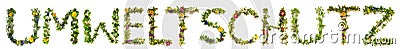 Flower And Blossom Letter Building Word Umweltschutz Means Environmentalism Stock Photo