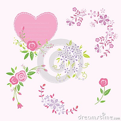 Flower bouquets Vector Illustration