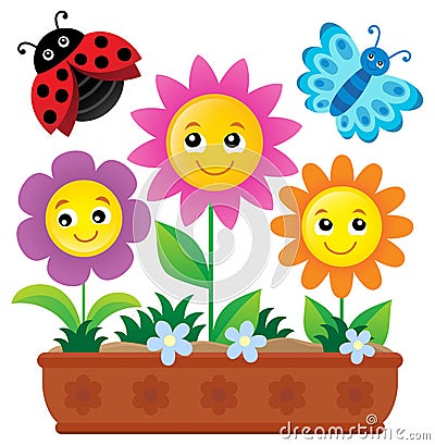 Flower box theme image 1 Vector Illustration