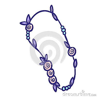 Flower bracelet icon, hand drawn style Vector Illustration