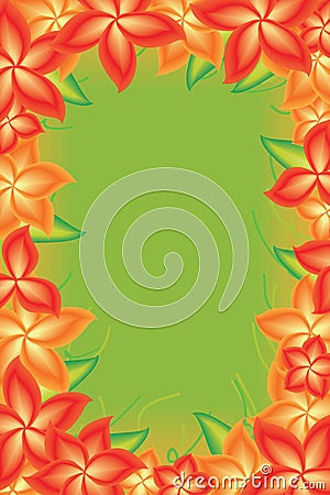 Flower bright green frame Vector Illustration