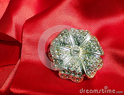 A flower brooch made of metal Stock Photo