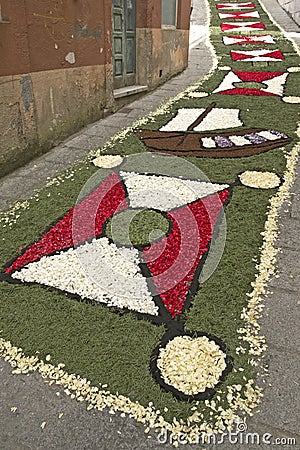 Flower carpet, Galicia, Spain Stock Photo