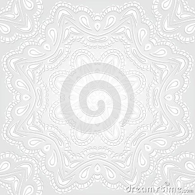 Flower circular background. Mandala. Stylized lace ornament. Delicate floral. Vector Illustration