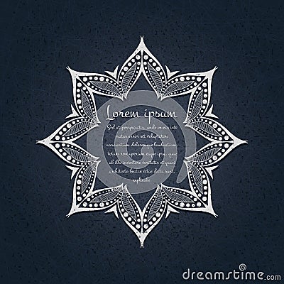 Flower circular background. A stylized drawing. Mandala. Stylized lace ornament. Indian floral ornament. Vector Illustration