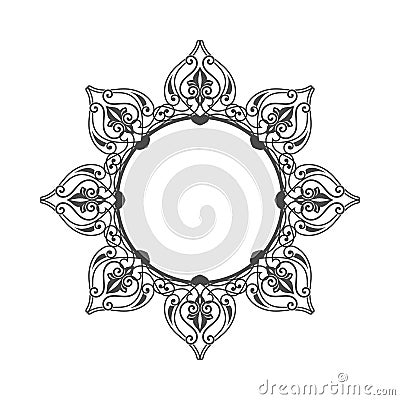 Flower Circular Ethnic Ornament Symbol Design Graphic Vector Illustration