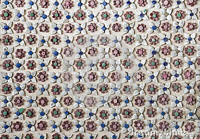 Flower colorful stucco pattern decorative on the white Stock Photo