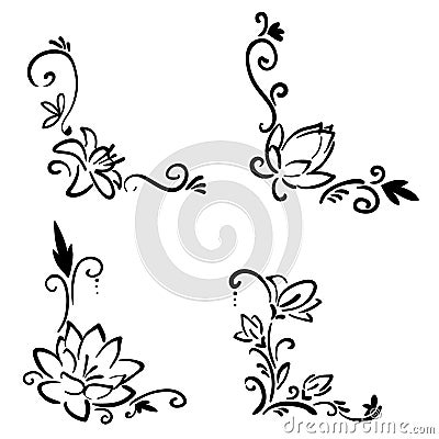 Flower corner Vector Illustration