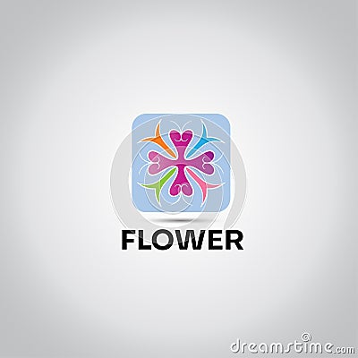 Flower Cross Design Logo Vector Illustration