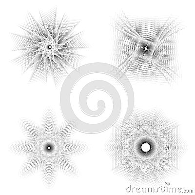 flower 3d geometry of nature stars and flakes Stock Photo