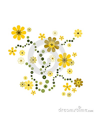 Flower deco in bright yellow Vector Illustration