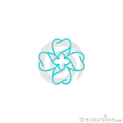 flower dental concept vector logo design Vector Illustration