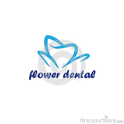 Flower Dental Logo Template Vector Illustration