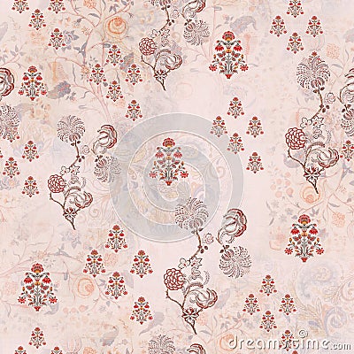 Flower digital print pattern background Stock Photo