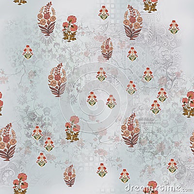 Flower digital print pattern background Stock Photo