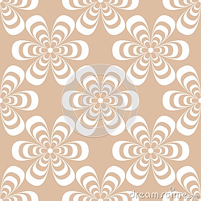 Flower elements for wallpapers. White and brown seamless pattern Vector Illustration