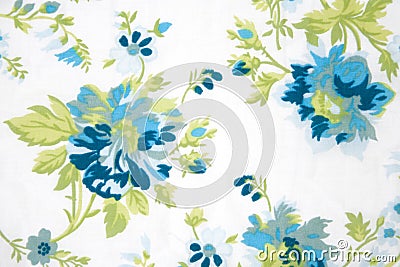 Flower fabric texture, green plants Stock Photo