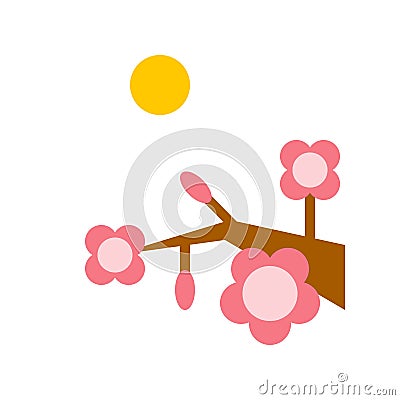 Flower festival vector, Chinese lunar new year flat style icon Vector Illustration