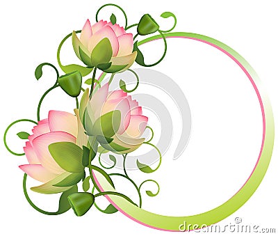 Flower frame. lotus Flower Vector Illustration