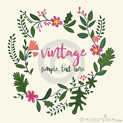 Flower frame in vintage style Vector Illustration