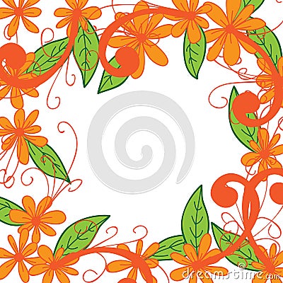 Flower frame white background Vector Illustration