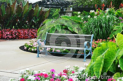 Flower Garden, Eichelman Park, Kenosha, Wisconsin Stock Photo