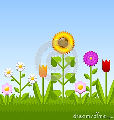 Flower garden Vector Illustration