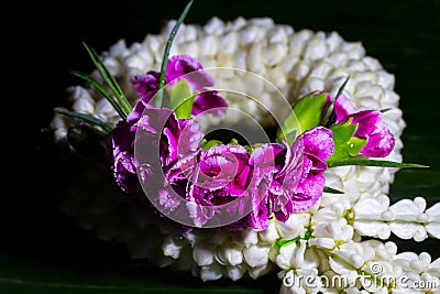 flower garland.Fresh Thai Flower Garland Stock Photo