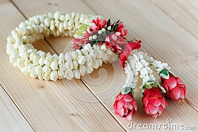 Flower garlands in Thai style Stock Photo