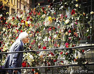 The flower gate in front of government buildings Editorial Stock Photo