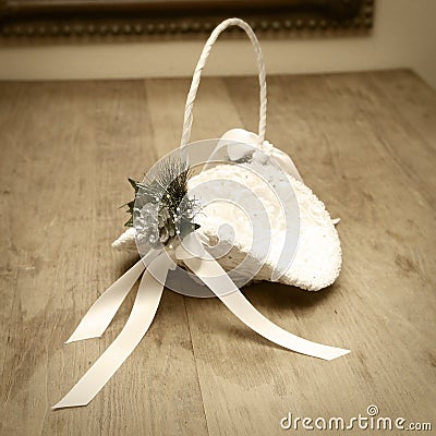 Flower Girl Wedding Basket Stock Photo