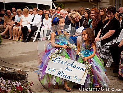 Flower girls at wedding Editorial Stock Photo