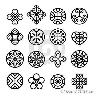 Flower graphic icon set Vector Illustration