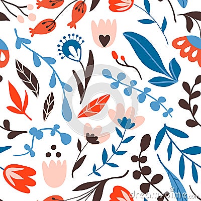 Flower graphic seamless pattern Vector Illustration