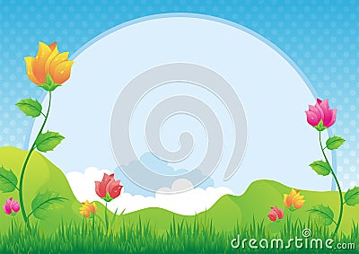 Flower and Grass Background Stock Photo