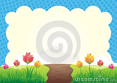 Flower and Grass Background Stock Photo