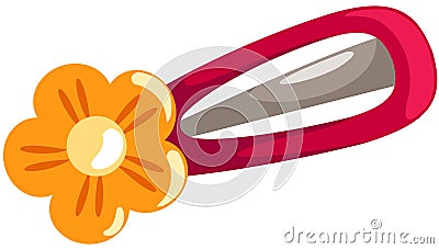 Flower hair clip Vector Illustration