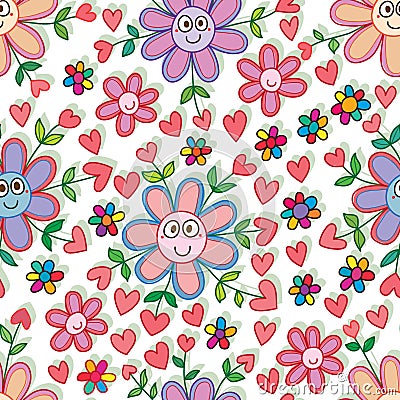 Flower happy till born love seamless pattern Vector Illustration