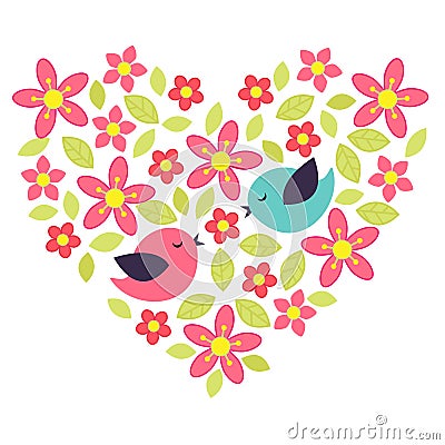 Flower heart Vector Illustration