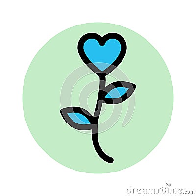 Flower, heart fill background vector icon which can easily modify or edit Vector Illustration