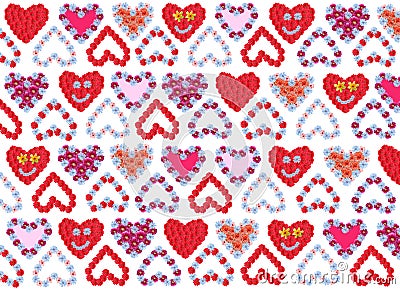 Flower hearts background design Stock Photo