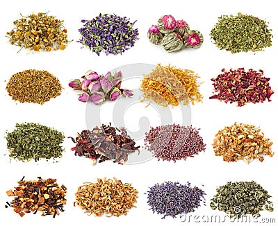 Flower and herbal tea collection Stock Photo