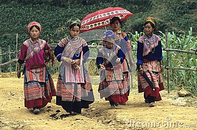 Flower Hmong Girls 1 Editorial Stock Photo