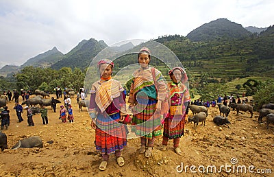Flower HMong People Editorial Stock Photo